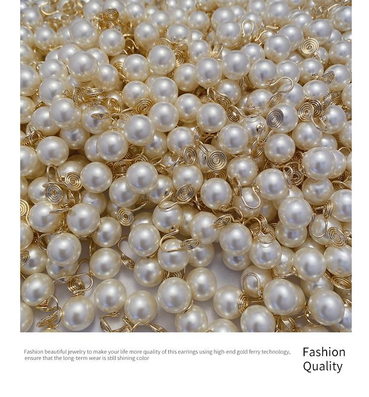 Non-Pierced Ear Clips French Retro High Gloss Pearl High-End Feel Women Mosquito Coil Disc Earrings Light Luxury Small Light Bulb New Trend