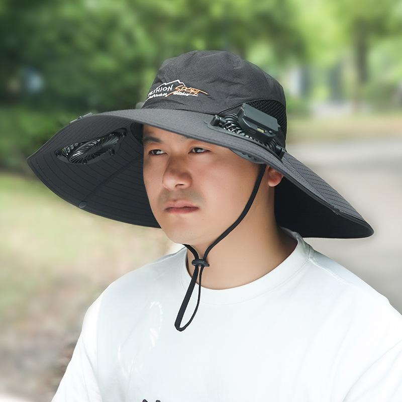Summer Rechargeable Multi-Fan Hat Pastoral Outdoor Play Work Travel Sunshade Face Shield Wide Brim Sun Hat