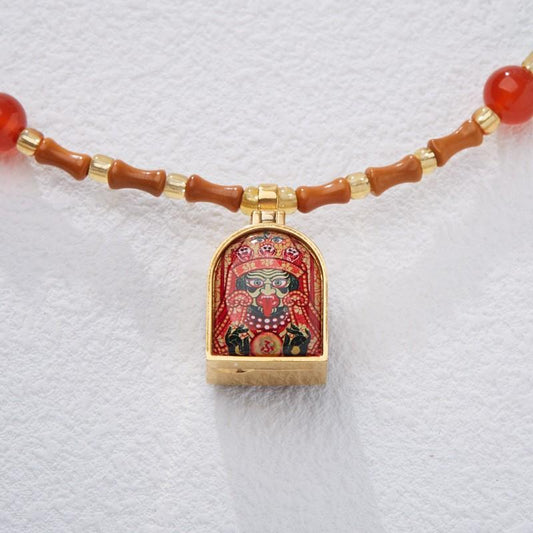 Tibetan Style Zakiram Zodiac Birth Buddha Necklace Thangka Gawu Box New Chinese Style Olive Core Bamboo Knot Pendant