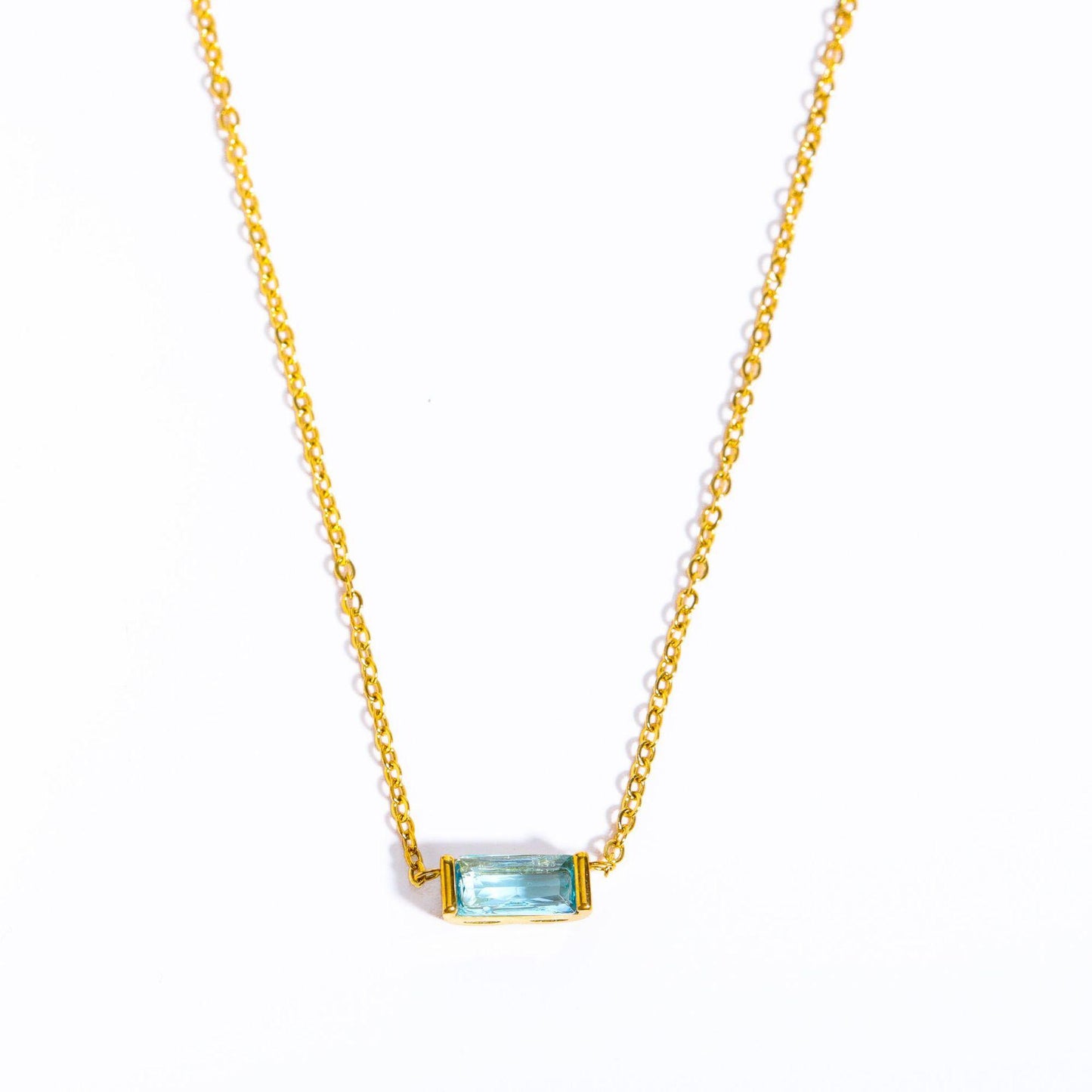 Titanium Steel Birthstone 12 Birthstone Zircon Necklace Monthly Stone Women High Color Retention Ins Necklace