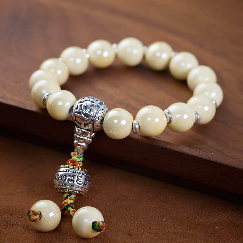 2025 Year of the Snake Yongxiang Ash Glaze Bracelet Ash Porcelain Vajra Glaze Bracelet Temple Blessing Gift