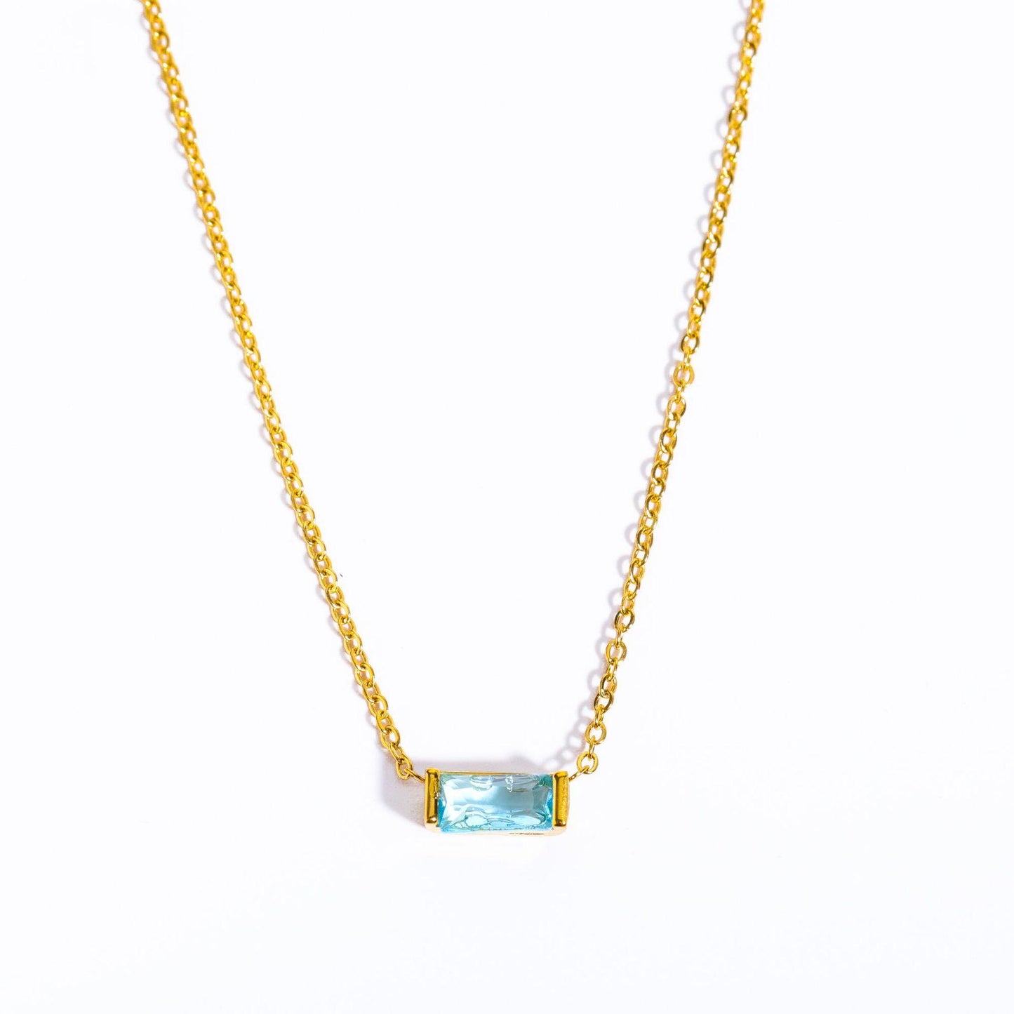 Titanium Steel Birthstone 12 Birthstone Zircon Necklace Monthly Stone Women High Color Retention Ins Necklace