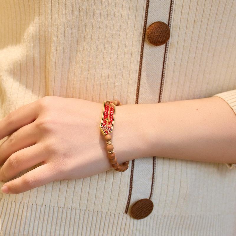 Temple Style Milk Fragrance Barbie Sandalwood Bracelet Tai Tai Brand Good Luck Snake Year Bracelet New Year Cultural Gift