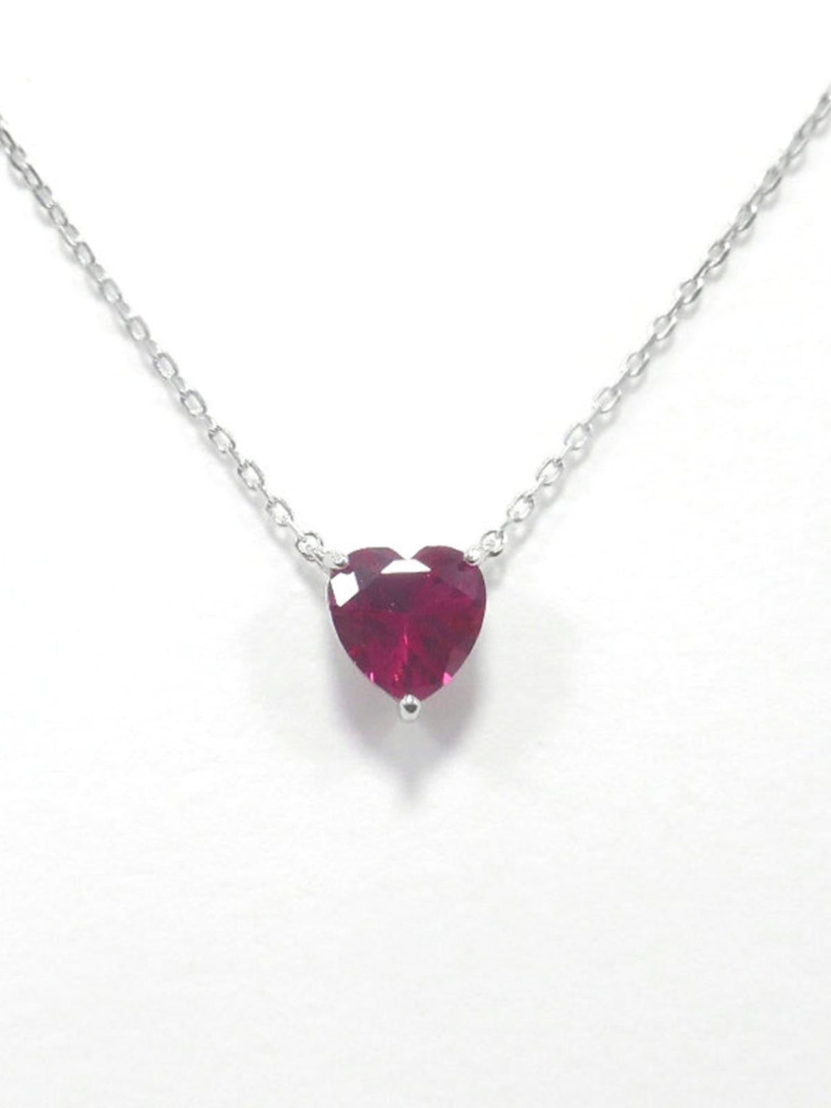 S925 Silver Plated 14K Gold Pure Silver Pendant Clavicle Chain Red Corundum Silver Necklace for Women Korean and Japanese Simple Style