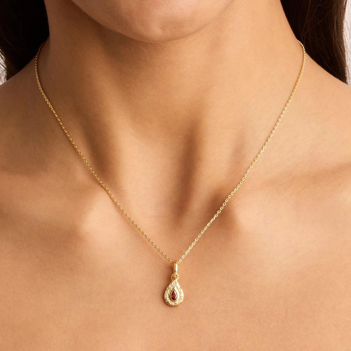 Titanium Steel Color Retention In Stock December Birthstone Irregular Pendant Necklace Round Coin Necklace