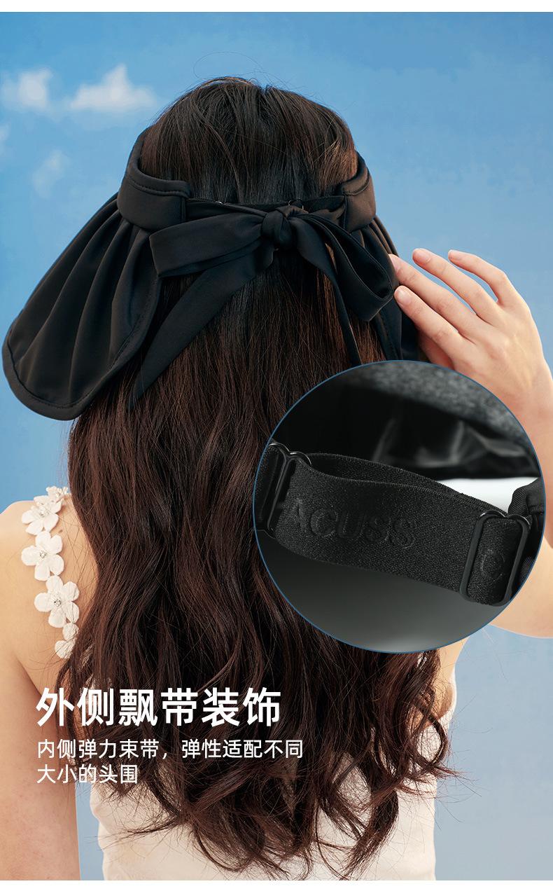 Spring and Summer Sun Hat Women's Big Brim Foldable Shell-like Bonnet Ice Silk Anti-Bacteria UV Protection Topless Hat