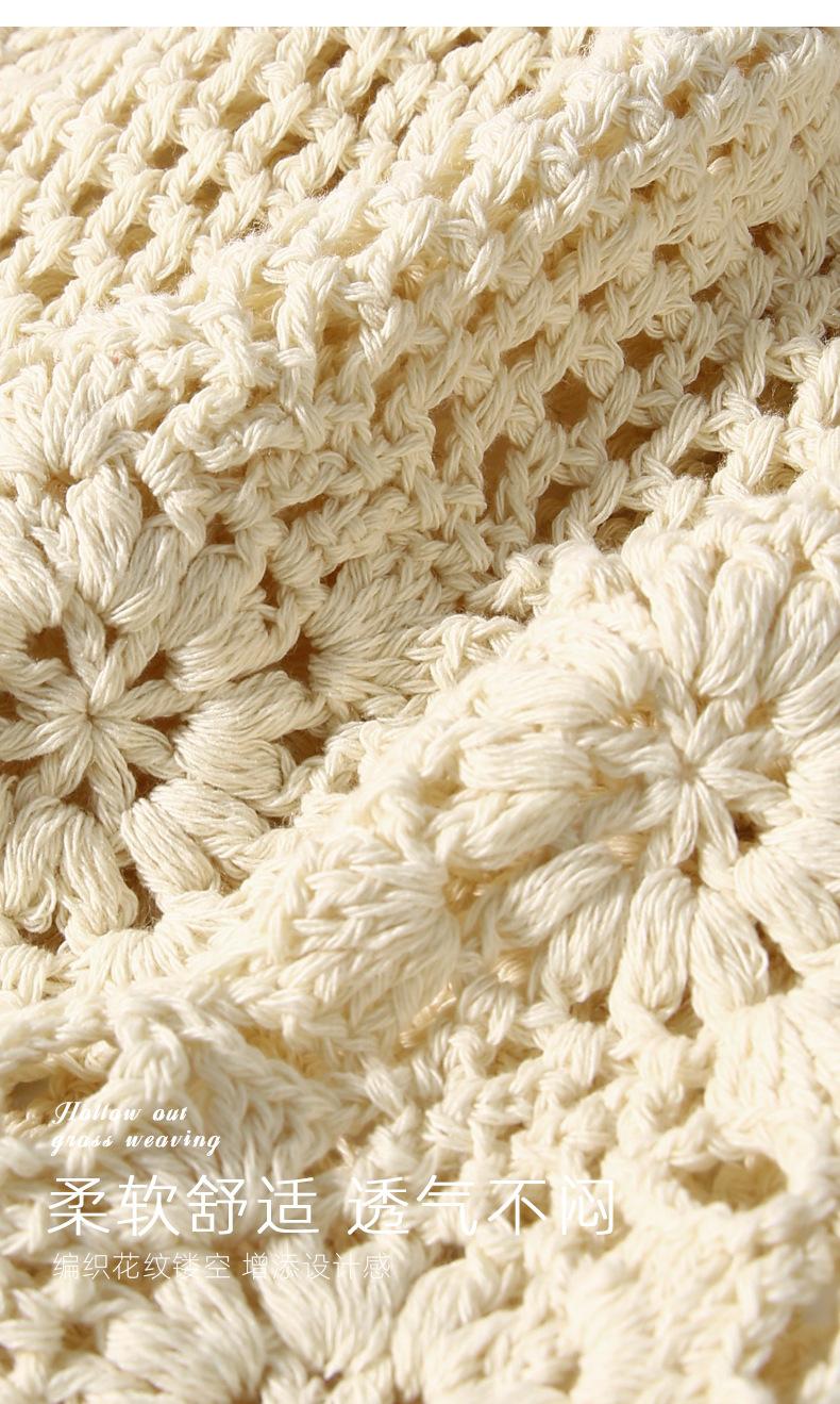 New Lace Beanie Hand-Knitted Slouchy Hat for Women Summer Thin Hollow Crochet Knitted Cool Hat Trendy