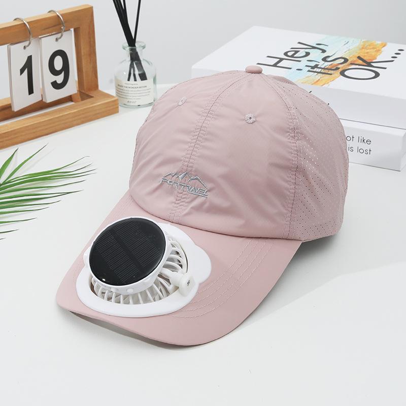 Summer Solar Charging Digital Display Fan Outdoor Quick-Dry Sunshade Sun Protection Wide Breathable Brim Hat Baseball Cap