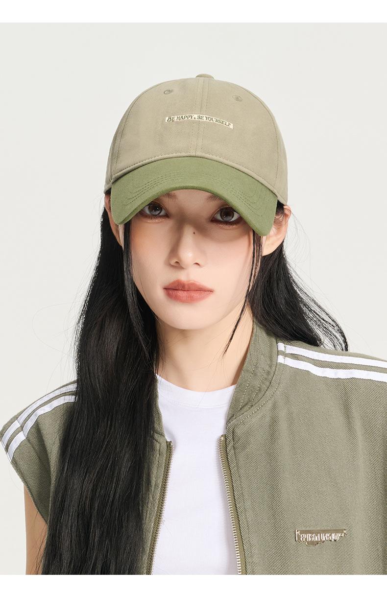Spring Summer New Pure Cotton Baseball Cap Women Fashion Color-Block Soft Top Duckbill Cap Men Outdoor Casual Versatile Sun Hat