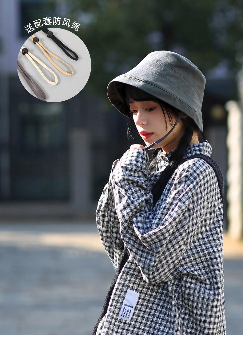 Sun Hat for Women Simple Versatile Fisherman Hat In Stock Japanese Style Large Head Circumference Sun Hat Korean Trendy Brand Wide Brim Hat