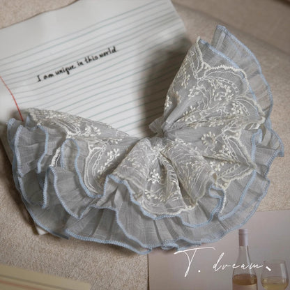 &lt;Dreamland&gt; Sheer Lace Hair Tie Ins Hair Accessories for Women Bun French Retro Hair Rope Hair Ornament Hair Flower