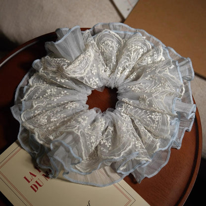 &lt;Dreamland&gt; Sheer Lace Hair Tie Ins Hair Accessories for Women Bun French Retro Hair Rope Hair Ornament Hair Flower