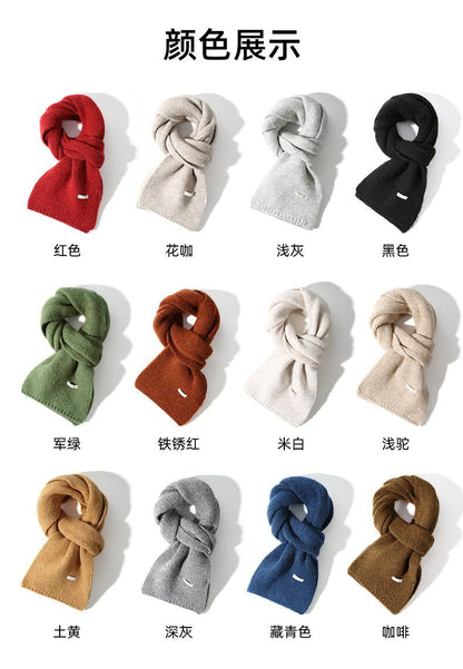 Winter Scarf Wool Blend Warm Neck Scarf Simple Versatile Shawl Cold-Proof Neck Warmer Scarf Unisex