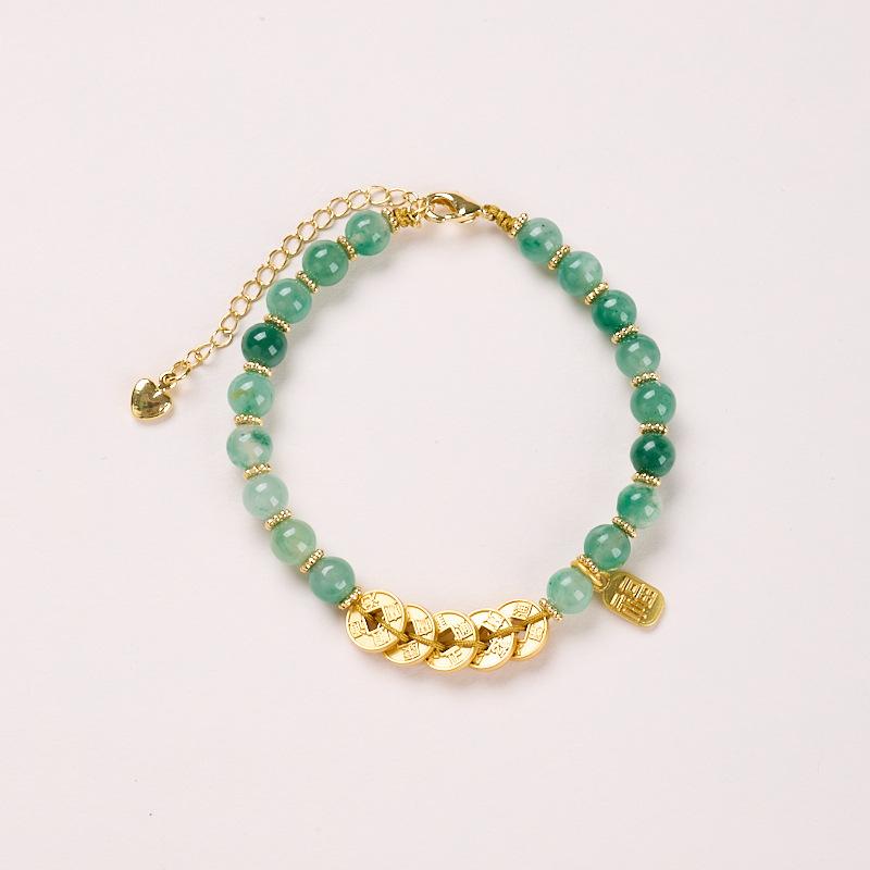 Natural 8MM African Jade Bracelet Neon Jade Necklace Earrings Bracelet Festival Chinese Style Gift