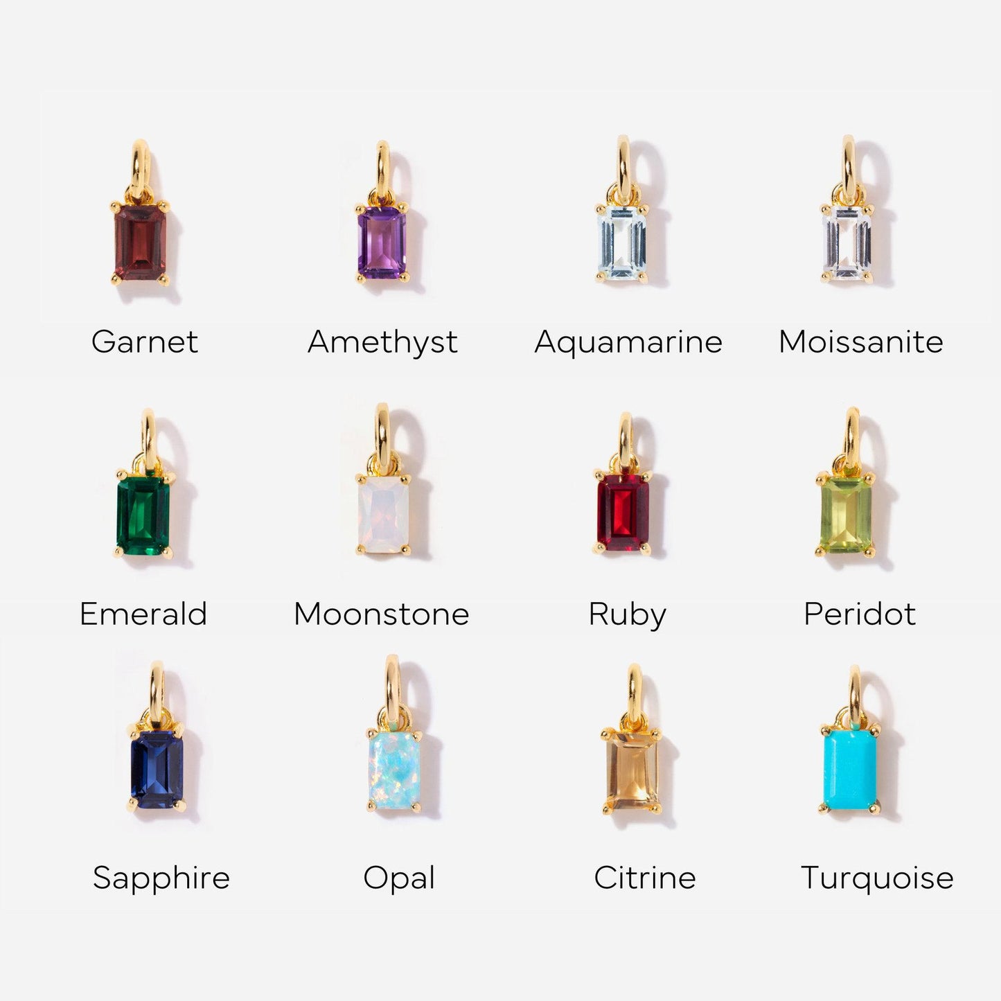 Titanium Steel Necklace Rectangular December Birthstone Pendant Colorful Zircon Clavicle Chain for Women Color Retention 18K Gold Plated Color Retention