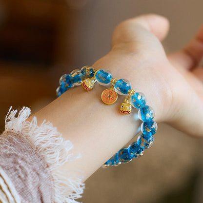 Buddha Head Incense Ash Glaze Bracelet Colorful Glaze Gold Swallowing Beast Auspicious Incense Ash Porcelain Palace Bracelet