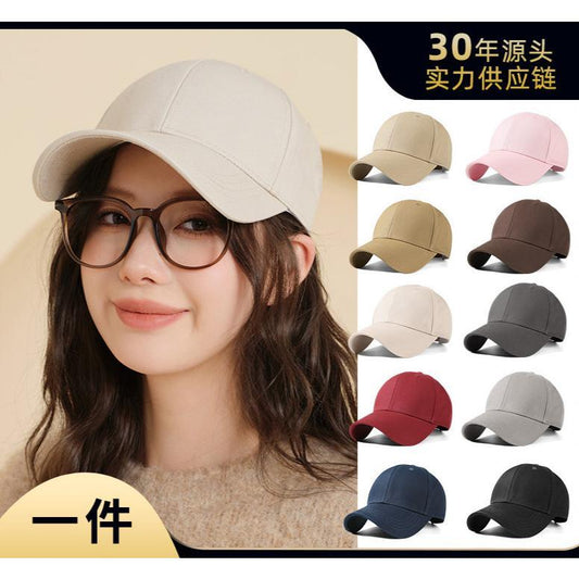High-Quality Large Head Circumference Hat, Enlarged and Deepened, Spring and Summer Duckbill Cap for Women, Korean Style Baseball Cap with Wide Brim, Sunshade Hat