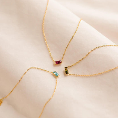 Titanium Steel Birthstone 12 Birthstone Zircon Necklace Monthly Stone Women High Color Retention Ins Necklace