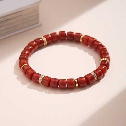 Natural Dopamine Natural Stone Bracelet for Women Rainbow Gold Diamond Multi-Gemstone High-End Texture Friendship Bracelet