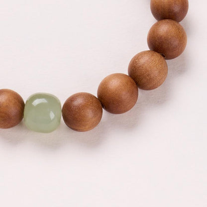 Temple Style Natural Milk Fragrance Barbie Sandalwood Bracelet Hetian Jade New Chinese Style High-end Sandalwood Bracelet
