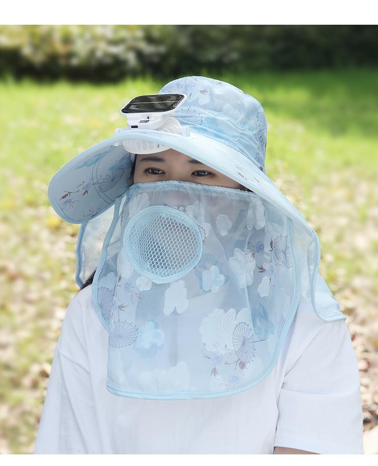 Suitable for Adults Summer Solar Digital Display Charging Fan Hat Wide Brim Greenhouse Work Farming Tea Picking Sunshade Sun Protection Hat