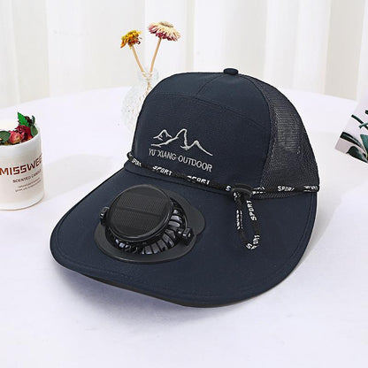 Men's Summer Solar Charging Hat with Fan Fishing Outdoor Sunshade Sun Protection Hat Women's Wide Brim Mesh Hat