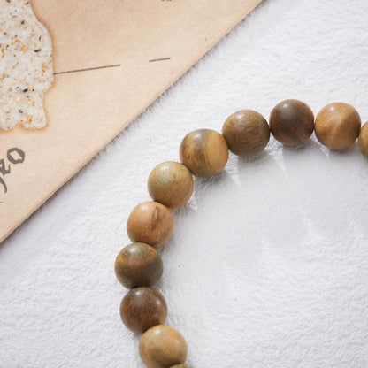 Natural 8MM Green Sandalwood Bracelet Charcoal Burnt Bodhi Cat Paw Design Style Cultural Play Bracelet for Men and Women