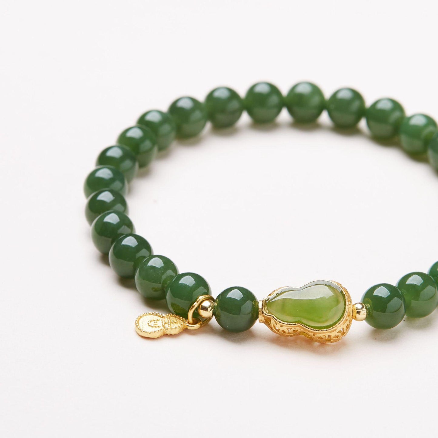Natural Hetian Jade Jadeite Bracelet for Women S925 Silver Jadeite Gourd Fortune Bracelet