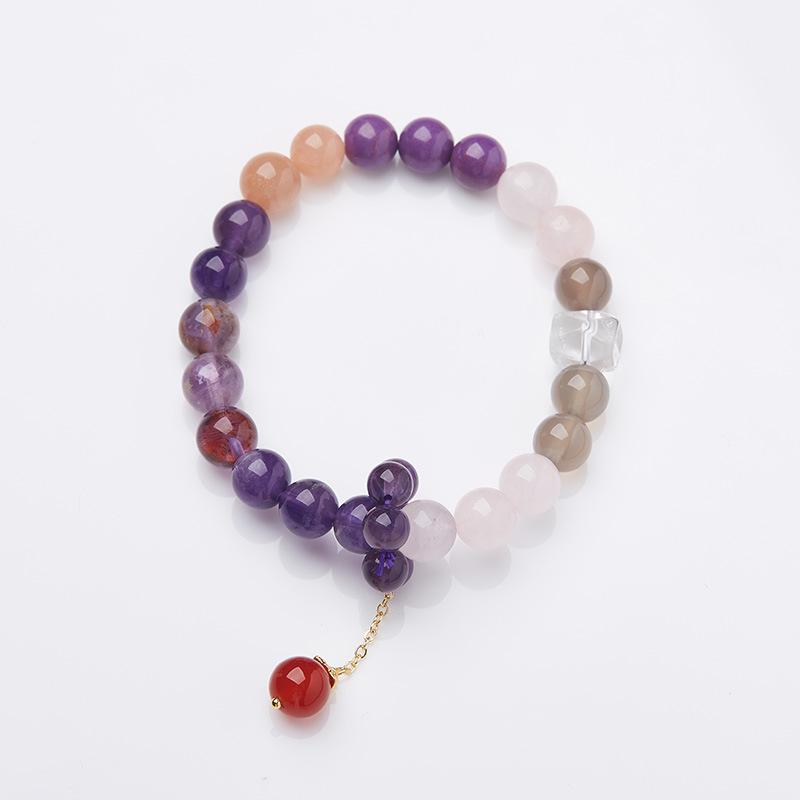 Nine Purple Fire Bracelet for Women Amethyst Purple Phantom Design Crystal Gemstone DIY Bracelet Collection