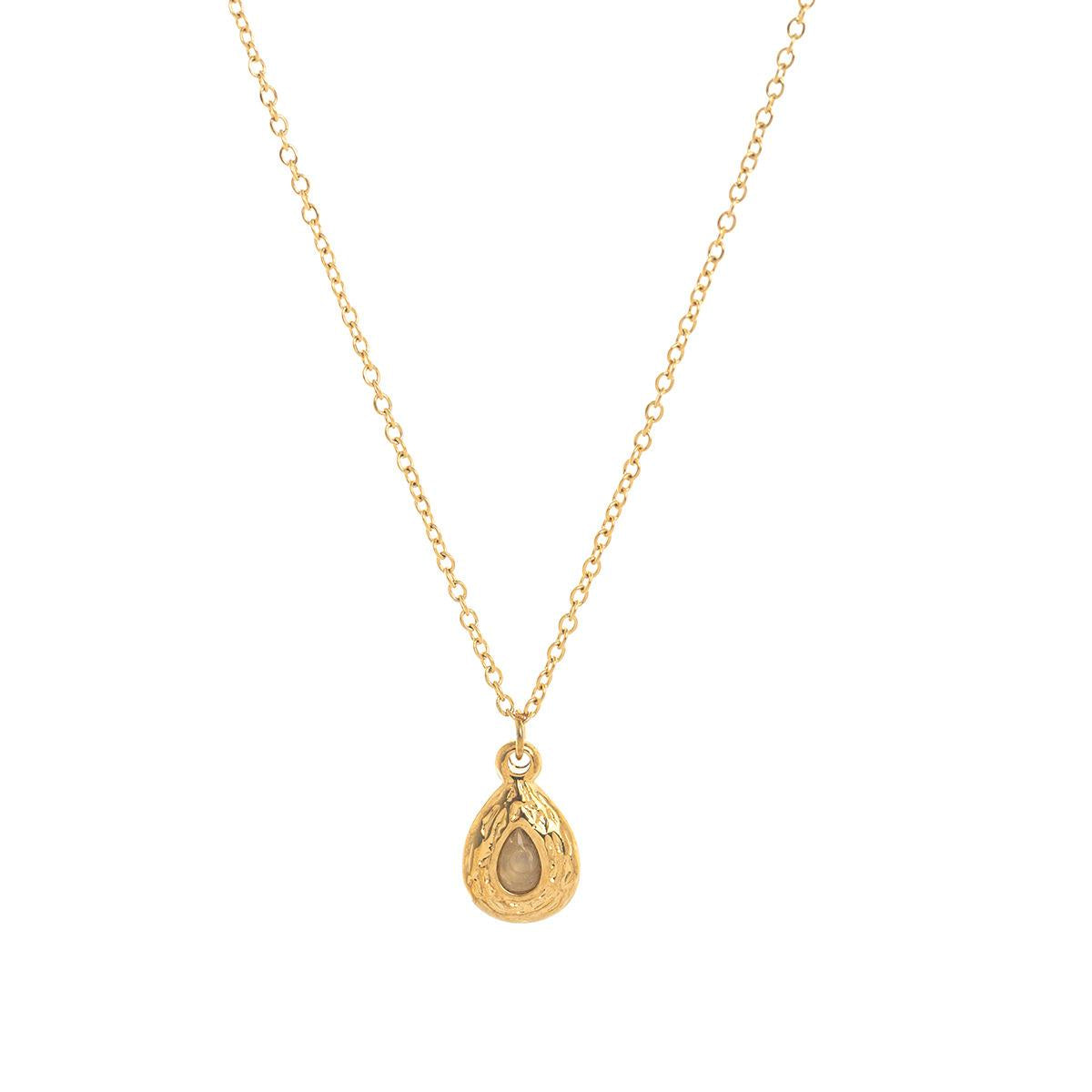 Titanium Steel Color Retention In Stock December Birthstone Irregular Pendant Necklace Round Coin Necklace