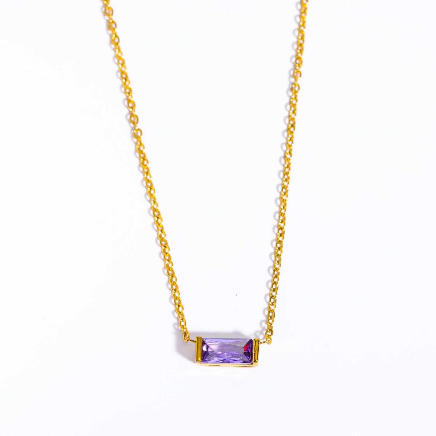 Titanium Steel Birthstone 12 Birthstone Zircon Necklace Monthly Stone Women High Color Retention Ins Necklace