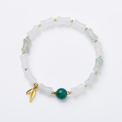 Natural Tianshan Jade Bamboo Knot Bracelet for Women Wallet Drum Money Bag Golden Silk Jade High-end Feel Bestie Bracelet Gift
