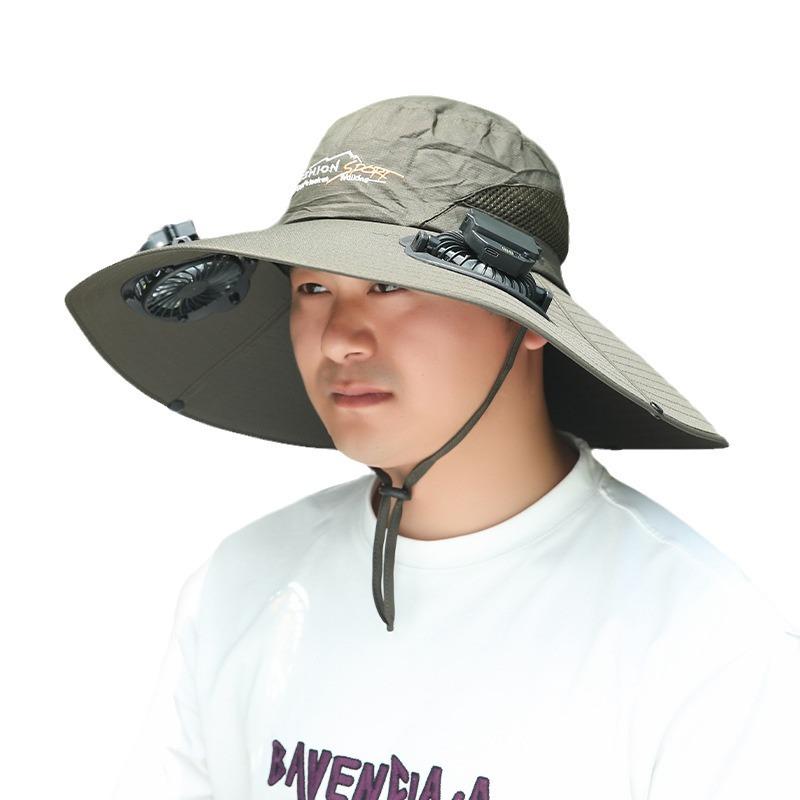 Summer Rechargeable Multi-Fan Hat Pastoral Outdoor Play Work Travel Sunshade Face Shield Wide Brim Sun Hat