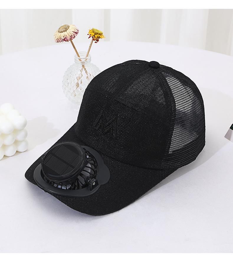Adult Summer Solar Charging Fan Hat Men and Women Mesh Breathable Mesh Hat Casual Outdoor Extended Brim Sun Hat