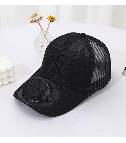 Adult Summer Solar Charging Fan Hat Men and Women Mesh Breathable Mesh Hat Casual Outdoor Extended Brim Sun Hat