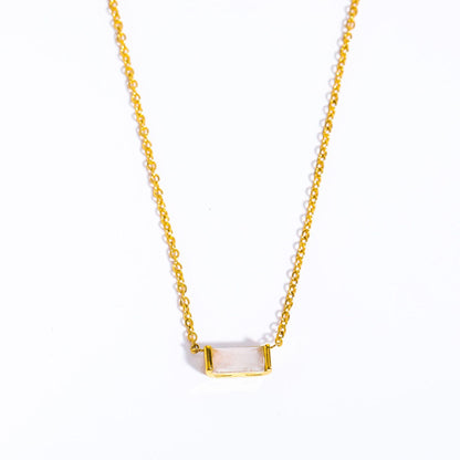 Titanium Steel Birthstone 12 Birthstone Zircon Necklace Monthly Stone Women High Color Retention Ins Necklace