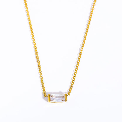 Titanium Steel Birthstone 12 Birthstone Zircon Necklace Monthly Stone Women High Color Retention Ins Necklace