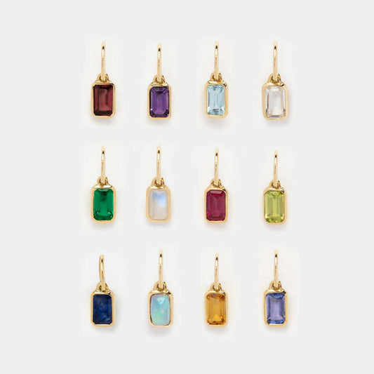 Stainless Steel 12 Birthstone Pendant DIY Accessories Necklace Twelve Birthstone Cubic Colorful Zircon Pendant Color Retention