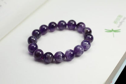 Natural Crystal Bracelet for Women Dreamy Amethyst Beaded DIY Purple Natural Gemstone Friendship Jewelry