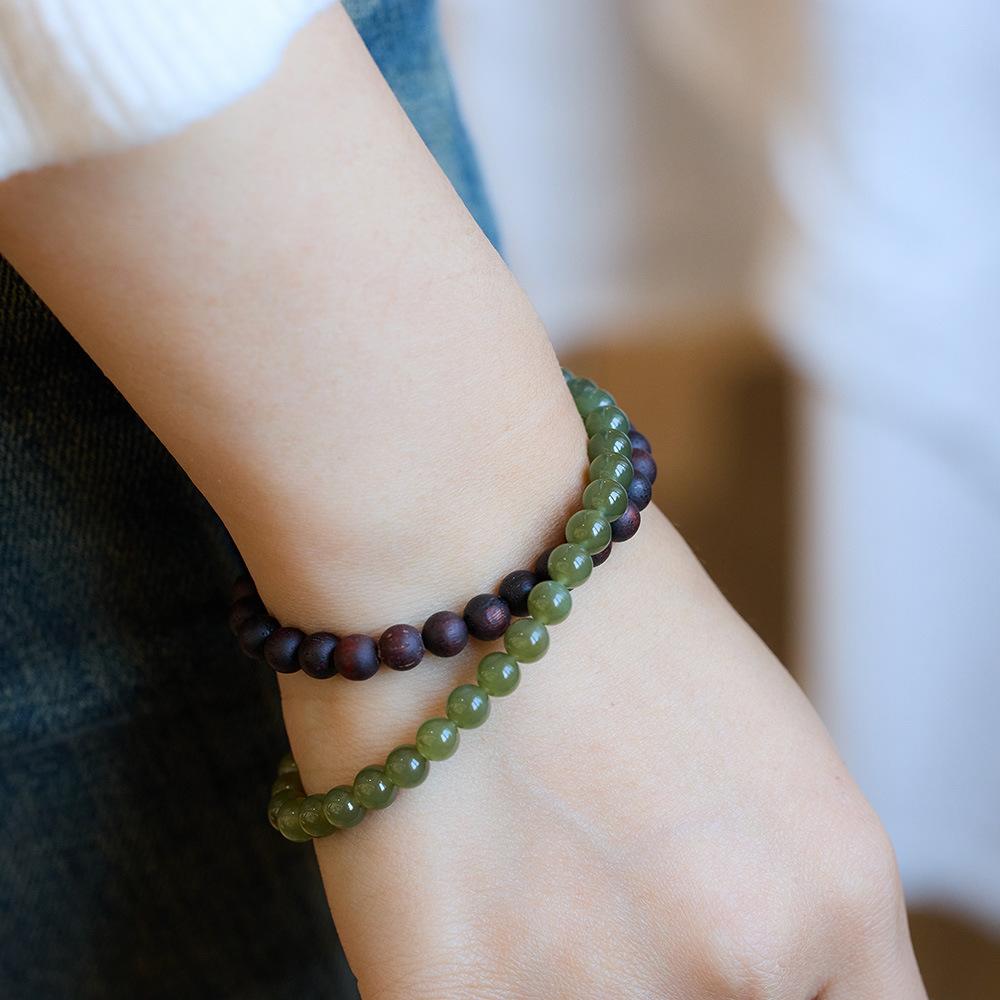 Natural Hainan Descending True Bracelet Hetian Jade Double Layer Bracelet Taoist Temple Incense Chicken Bone Incense Myanmar Descending True Incense
