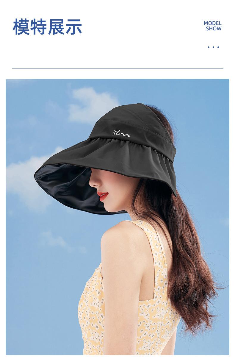 Spring and Summer Sun Hat Women's Big Brim Foldable Shell-like Bonnet Ice Silk Anti-Bacteria UV Protection Topless Hat
