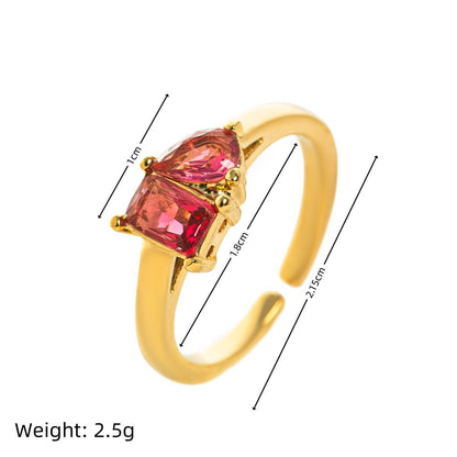 Titanium Steel Multicolor Zircon December Birthstone Ring Plain Band Ring December Birthstone Color Retention