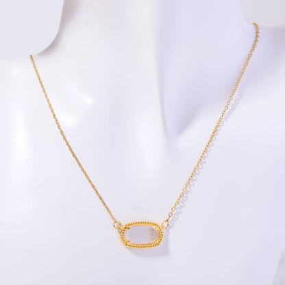 Natural Stone 12 Birthstone Necklace Crystal Pendant Bracelet Light Luxury Electroplated Real Gold Color Retention