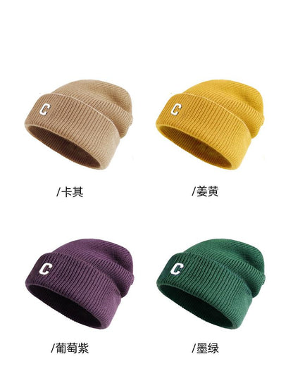 Couple Style Knitted Hat Simple Large Head Circumference Wool Hat Men Korean Version Trendy Cold Hat Autumn Winter Head Wrap Hat