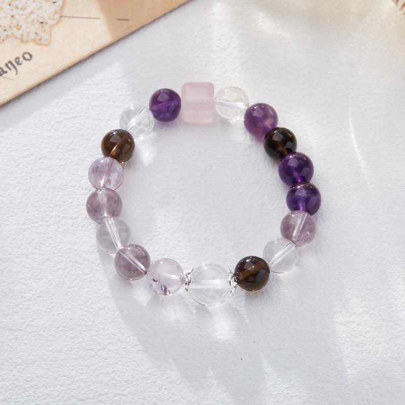 Nine Purple Fire Bracelet for Women Amethyst Purple Phantom Design Crystal Gemstone DIY Bracelet Collection