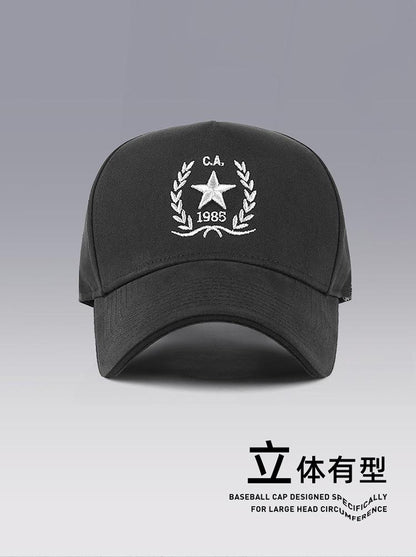 High Crown Hat for Men with Large Head Circumference, Face Slimming Hard Brim Baseball Cap for Outdoor Travel Sunshade