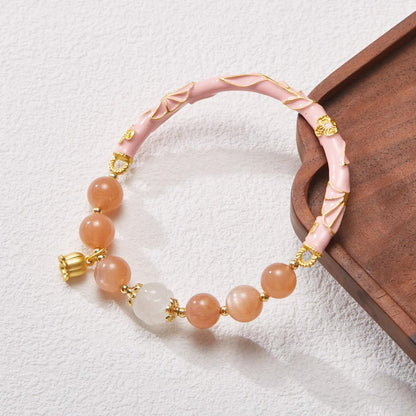 Xianji Same Style Half-Life Natural Sunstone Bracelet for Women Lily of the Valley Ruyi Half Bracelet Best Friend Gift