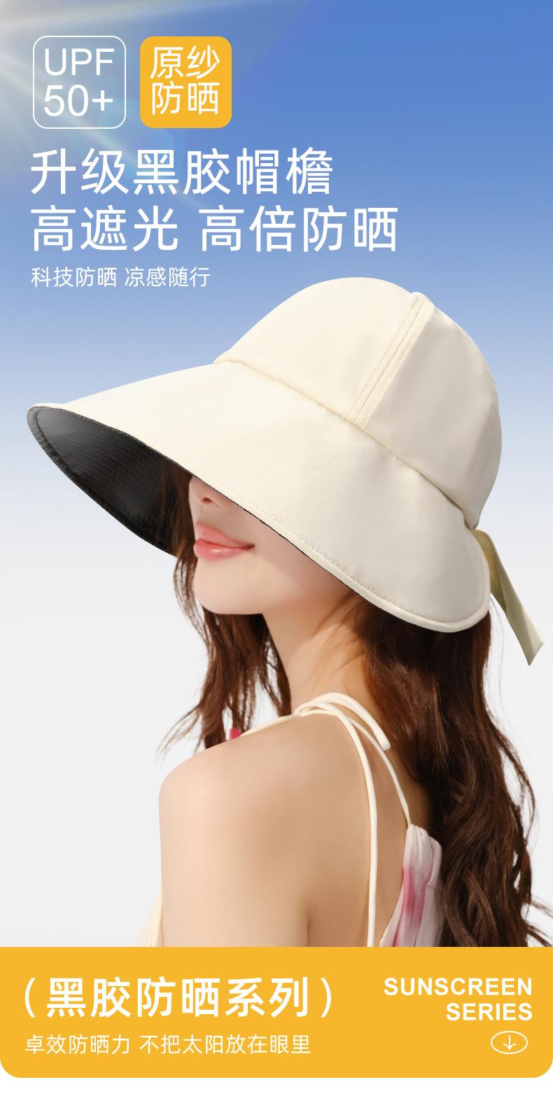 Spring and Summer New Sun Hat Large Brim Vinyl Sun Protection Hat Women UV Protection Foldable Sun Hat