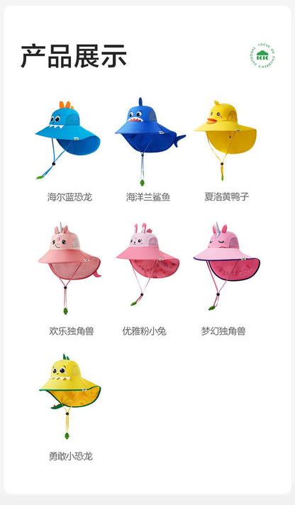 Children's Sun Hat UV Protection Baby Sunshade Sun Hat Boys Girls Summer Beach Hat Wide Brim
