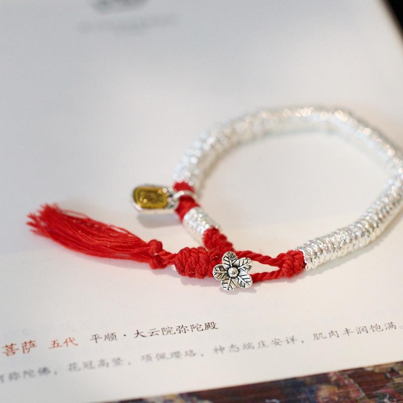 New Chinese Style Coiled Bracelet for Women Zakiram Waist Wrap Ten Thousand Good Fortune Red String Bracelet for Birth Year Good Luck Gift for Best Friend